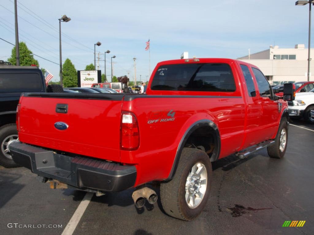 Bright Red 2008 Ford F350 Super Duty FX4 SuperCab 4x4 Exterior Photo #48735762