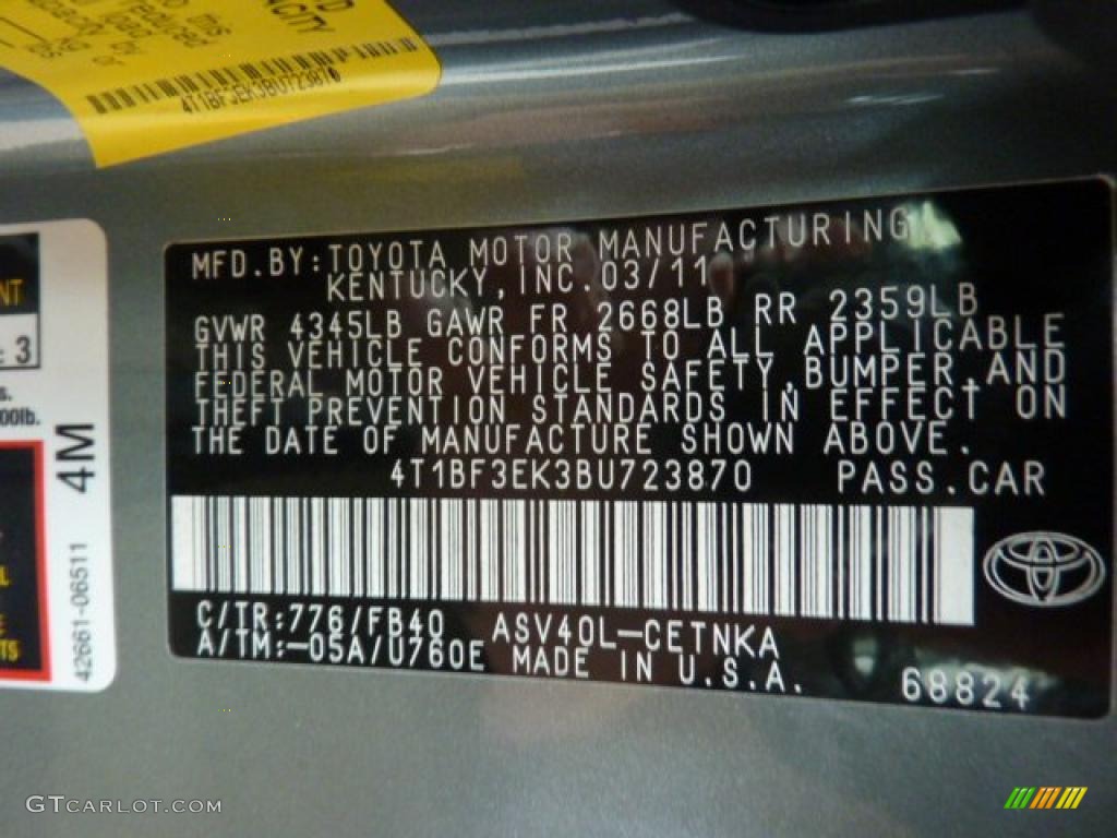 2011 Camry LE - Aloe Green Metallic / Bisque photo #14