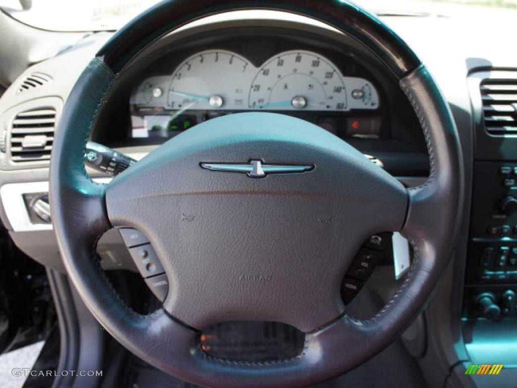 2002 Ford Thunderbird Premium Roadster Midnight Black Steering Wheel Photo #48741756