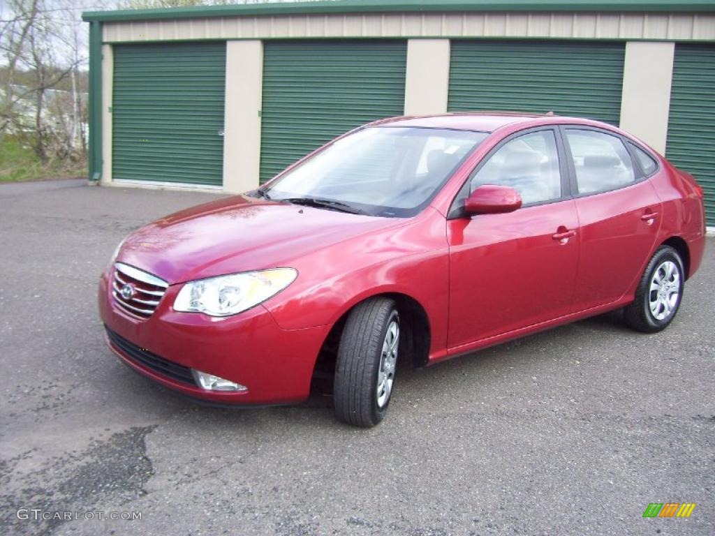 2010 Elantra GLS - Apple Red Pearl / Beige photo #1