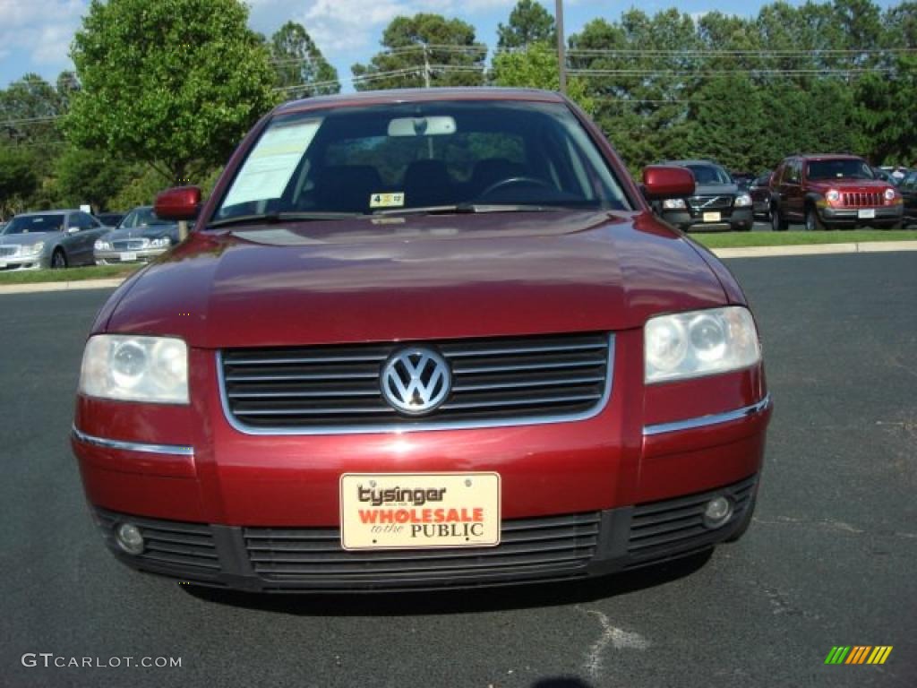 2003 Passat GLX 4Motion Sedan - Colorado Red Pearl / Black photo #8