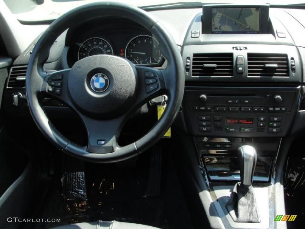 2007 BMW X3 3.0si Black Steering Wheel Photo #48744537
