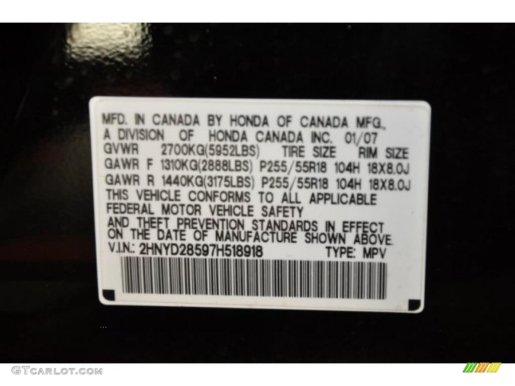 2007 MDX Sport - Formal Black Pearl / Ebony photo #10