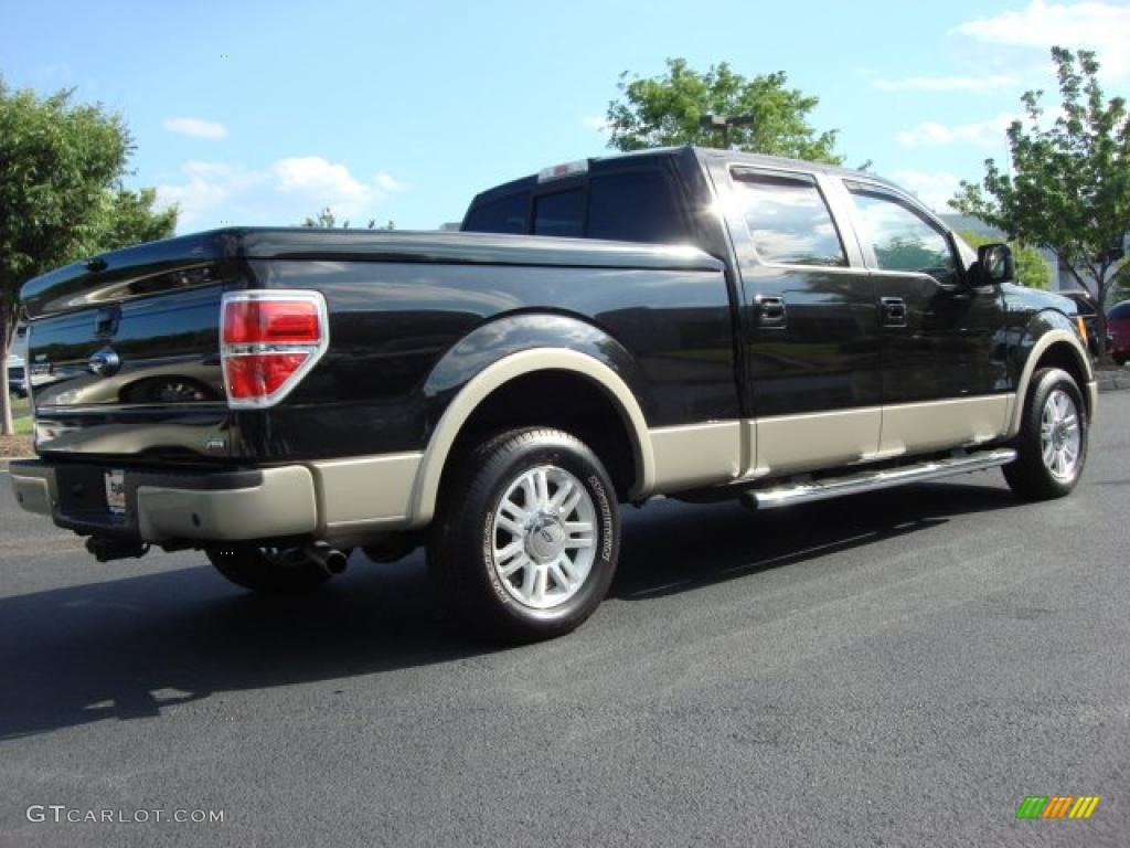 2010 F150 Lariat SuperCrew - Tuxedo Black / Tan photo #5