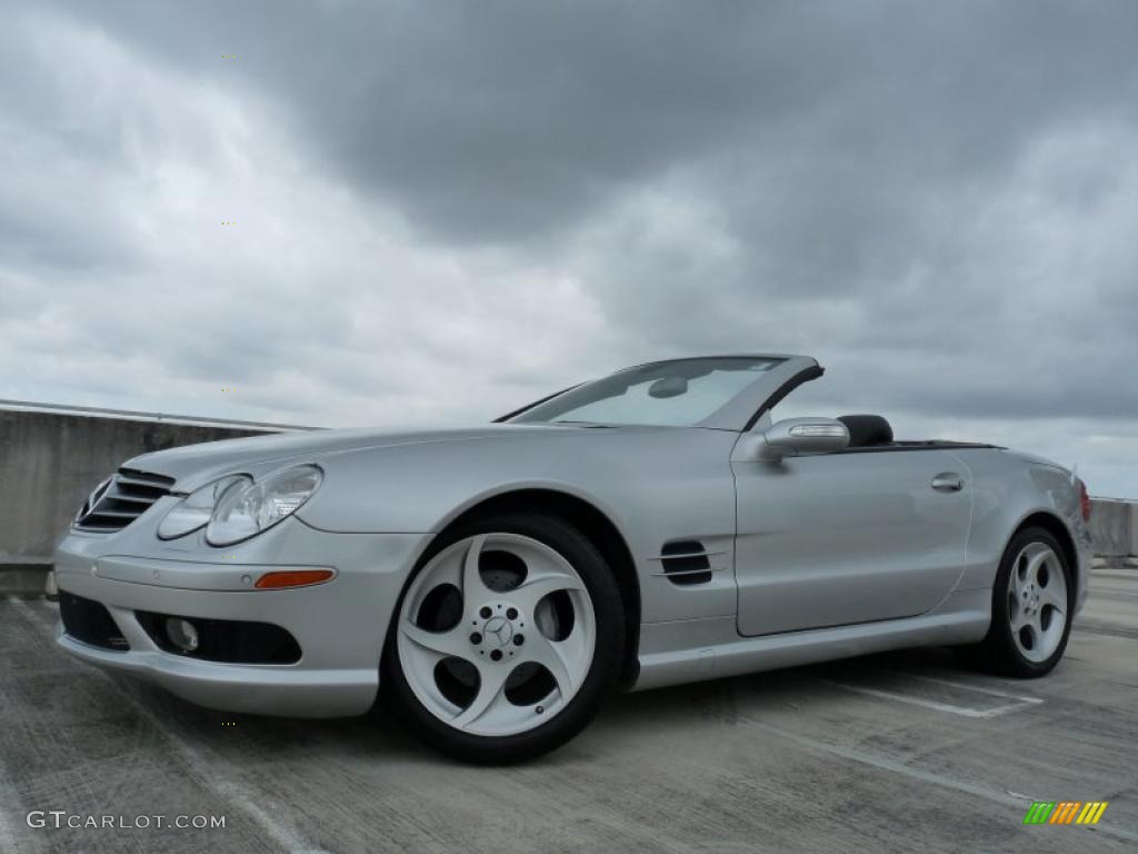 Brilliant Silver Metallic 2005 Mercedes-Benz SL 500 Roadster Exterior Photo #48746796