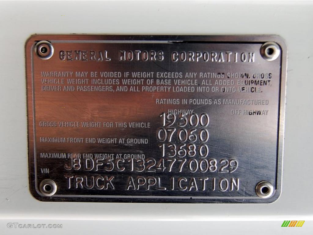2004 GMC W Series Truck W4500 Commercial Moving Info Tag Photos