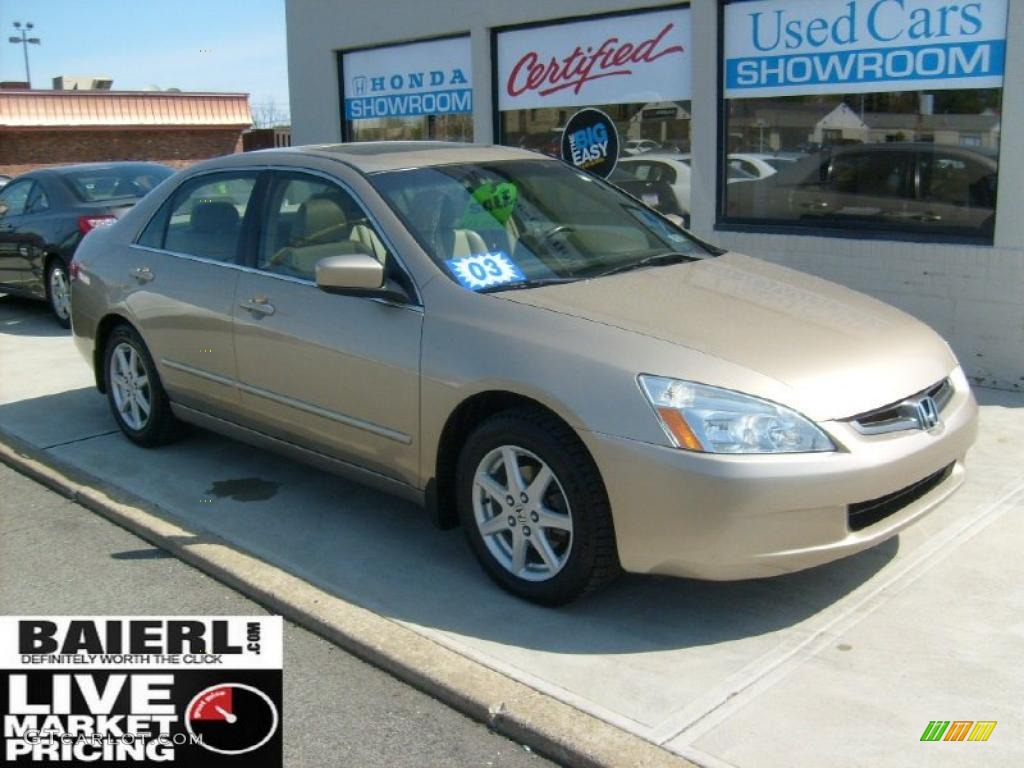 2003 Accord EX V6 Sedan - Desert Mist Metallic / Ivory photo #1