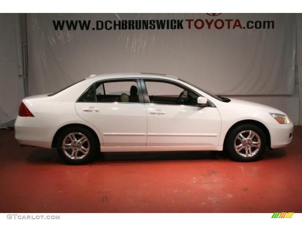 2007 Accord EX Sedan - Taffeta White / Ivory photo #6