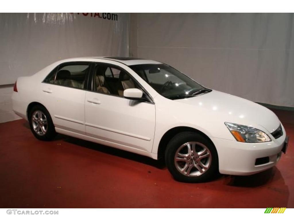 2007 Accord EX Sedan - Taffeta White / Ivory photo #7