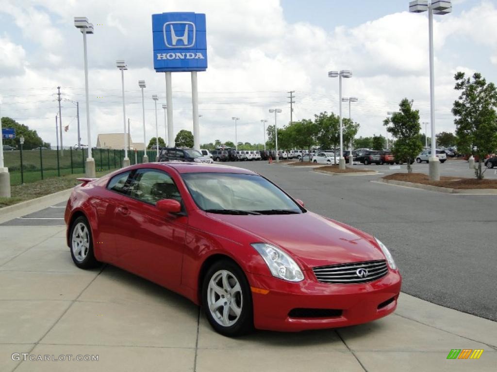 2006 G 35 Coupe - Laser Red Pearl / Wheat photo #2