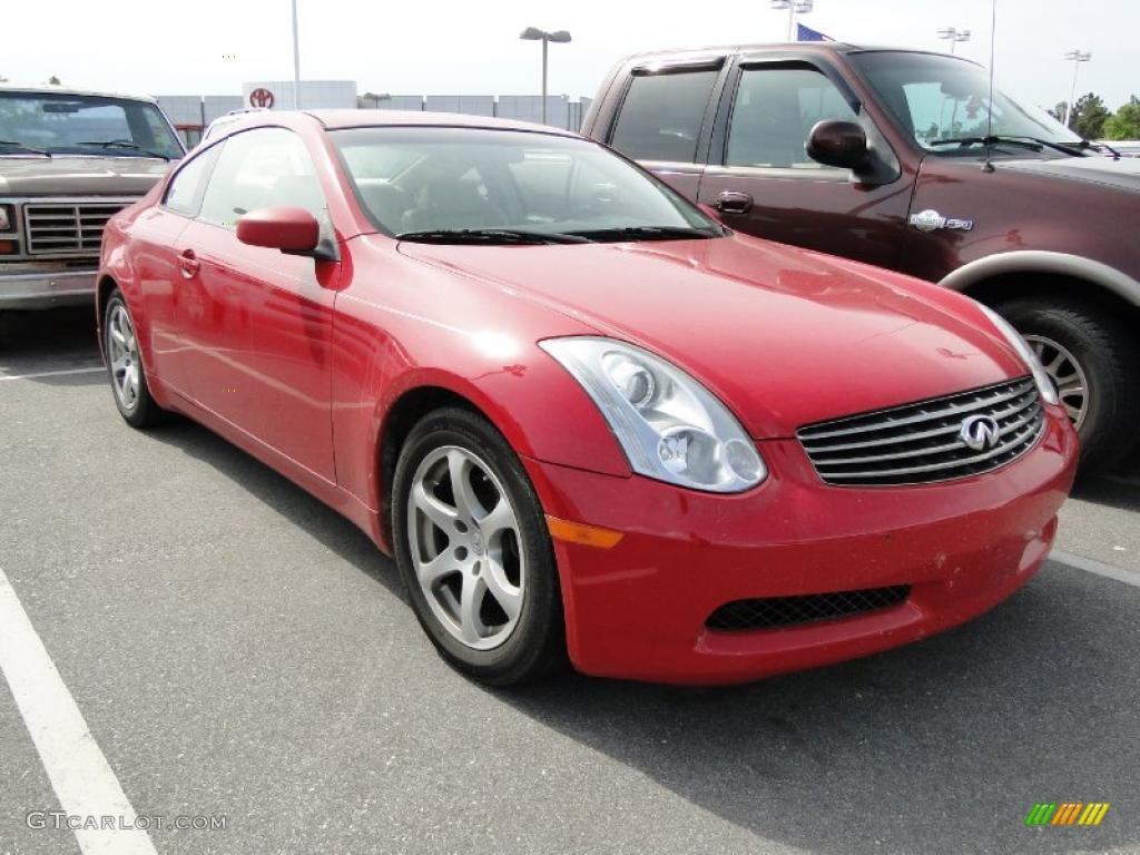 2006 G 35 Coupe - Laser Red Pearl / Wheat photo #36