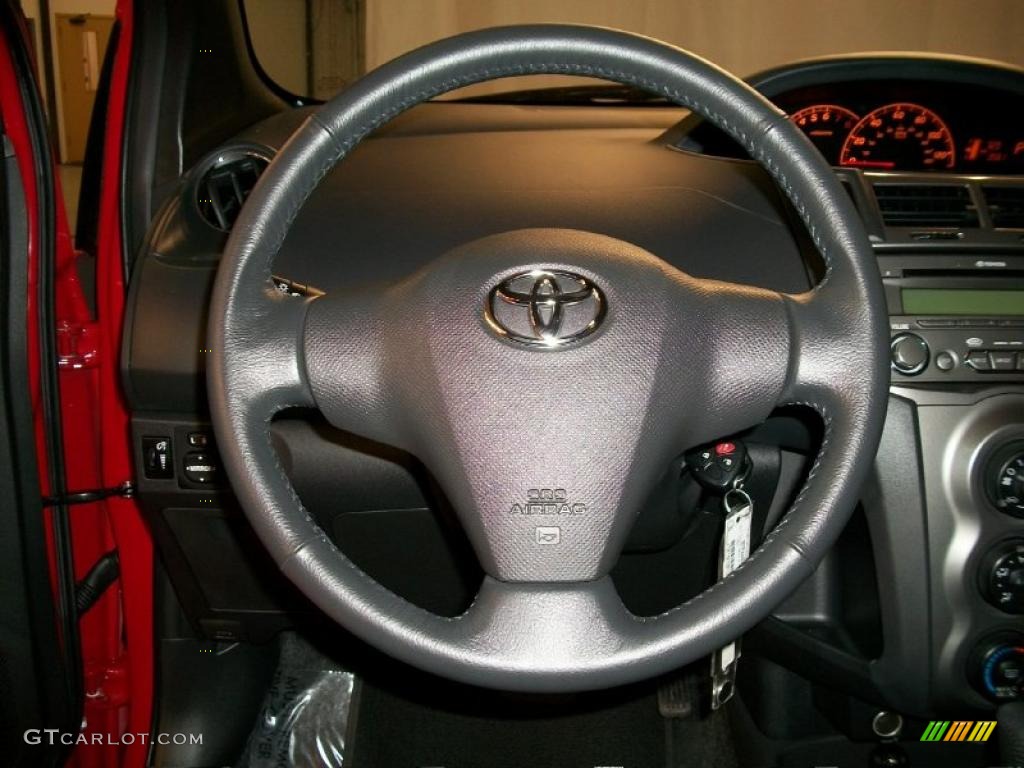 2011 Toyota Yaris S 5 Door Liftback Dark Charcoal Steering Wheel Photo #48767581