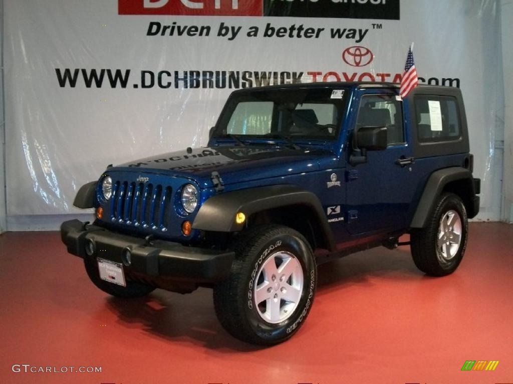 2009 Wrangler X 4x4 - Deep Water Blue Pearl Coat / Dark Slate Gray/Medium Slate Gray photo #1