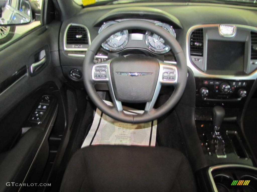2011 Chrysler 300 Standard 300 Model Black Steering Wheel Photo #48774477