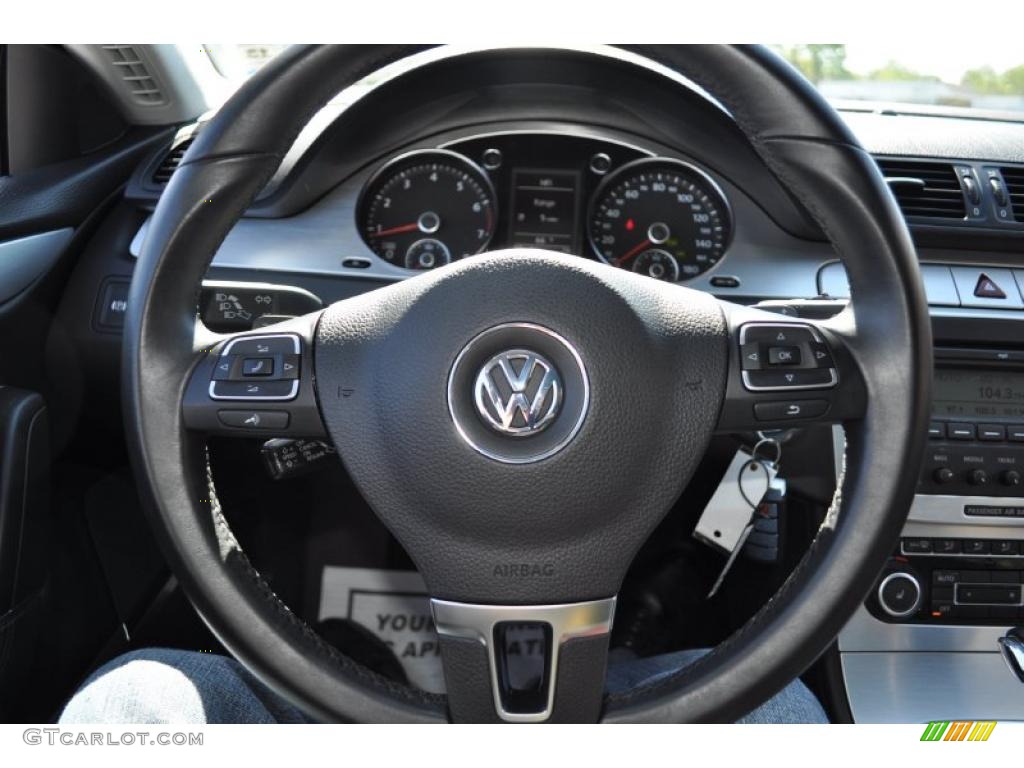 2009 Volkswagen CC VR6 Sport Black Steering Wheel Photo #48774966