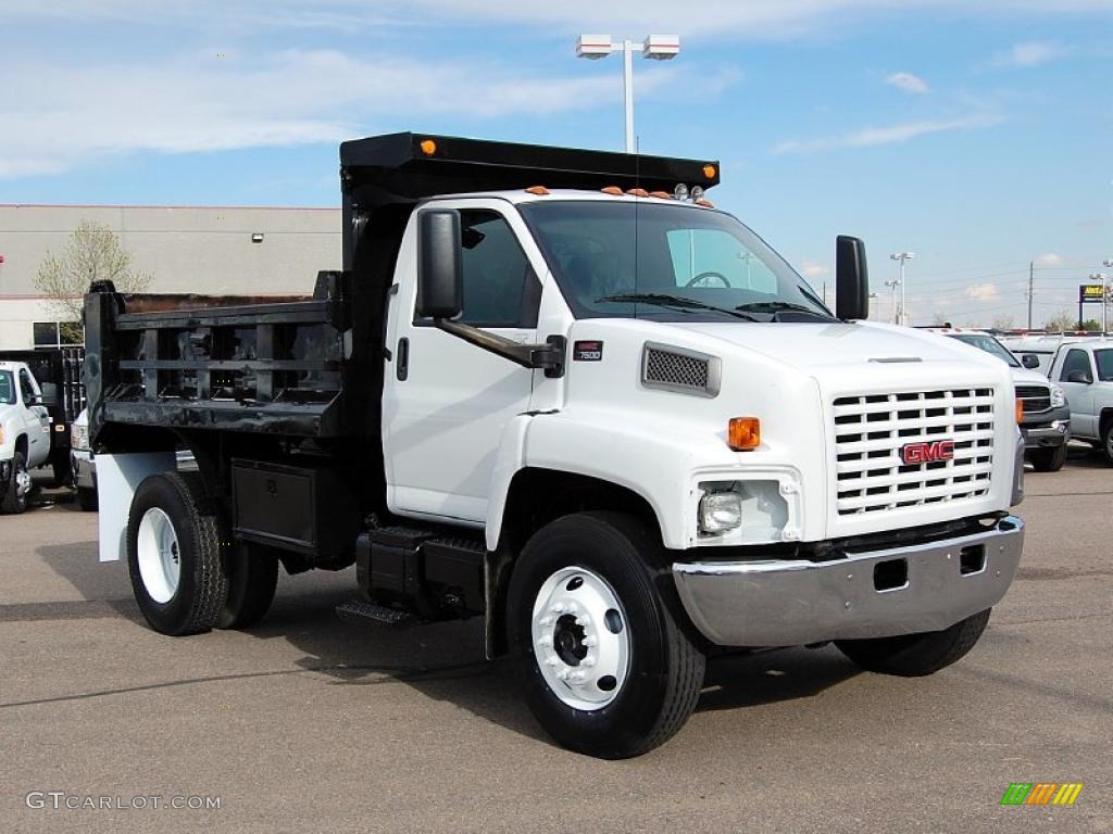 2005 C Series Topkick C7500 Regular Cab Dump Truck - Summit White / Pewter photo #3