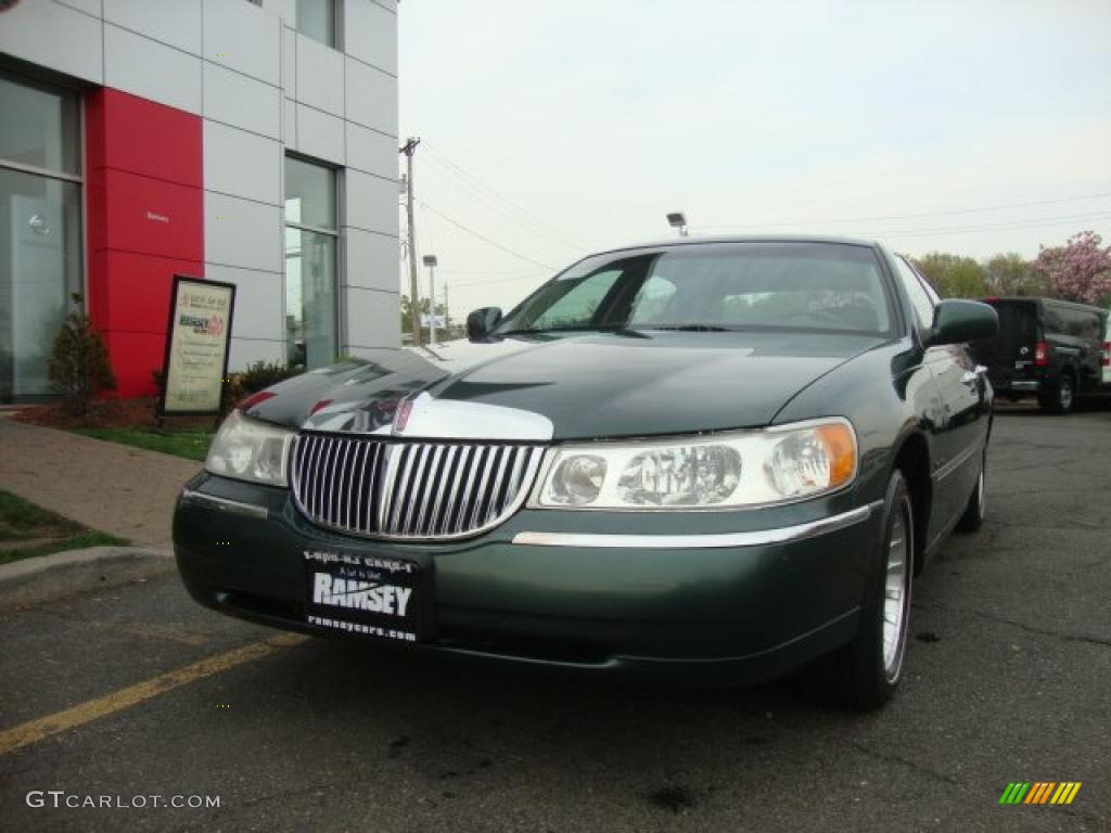 1999 Town Car Executive - Dark Satin Green Metallic / Light Parchment photo #1