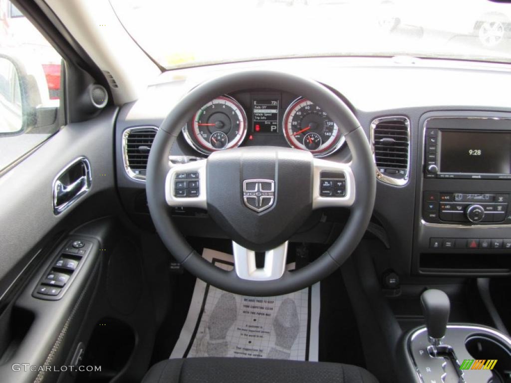 2011 Dodge Durango Crew Black Steering Wheel Photo #48778818