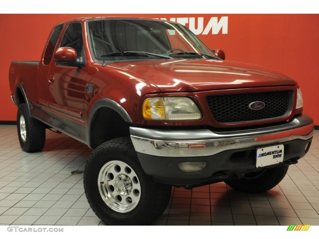 2002 F150 XLT SuperCab 4x4 - Toreador Red Metallic / Medium Graphite photo #1
