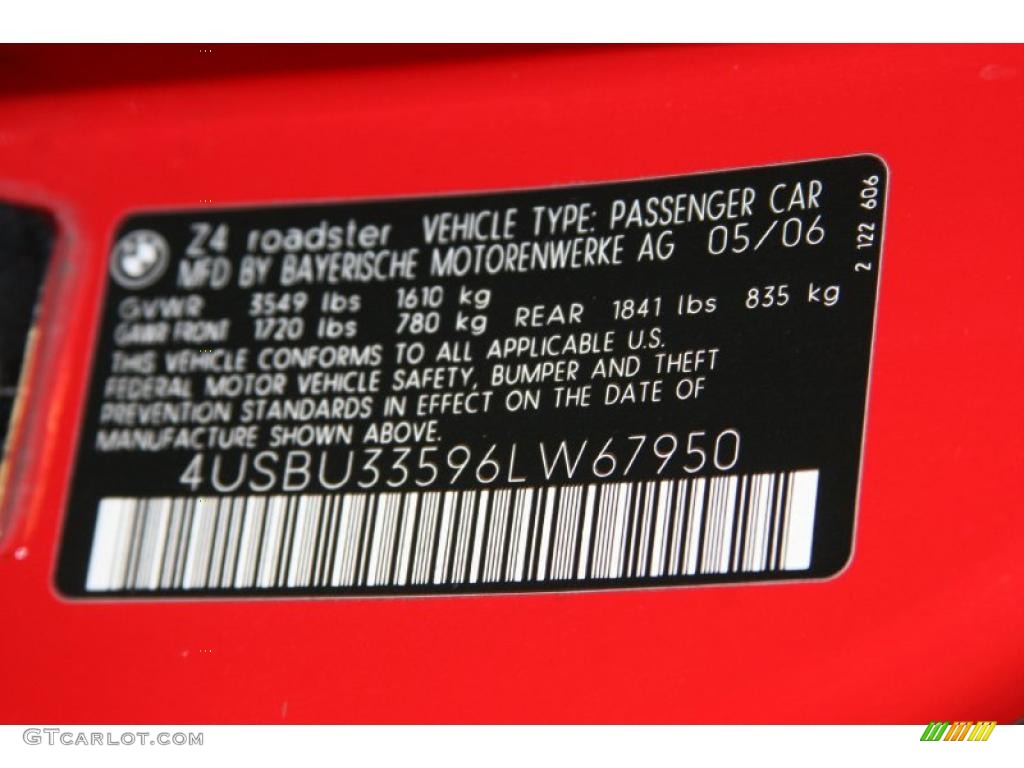 2006 Z4 3.0i Roadster - Bright Red / Black photo #6