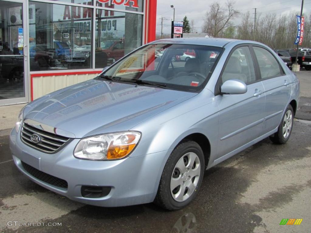 2008 Spectra EX Sedan - Ice Blue / Gray photo #1