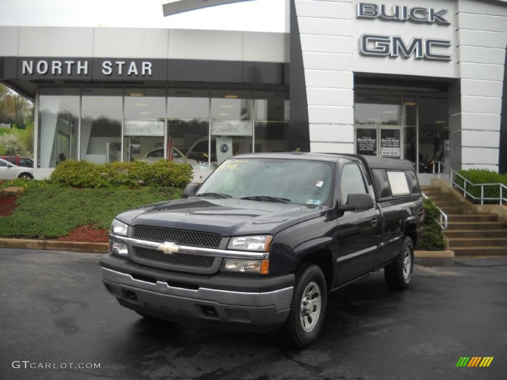 2005 Silverado 1500 LS Regular Cab 4x4 - Dark Blue Metallic / Dark Charcoal photo #1