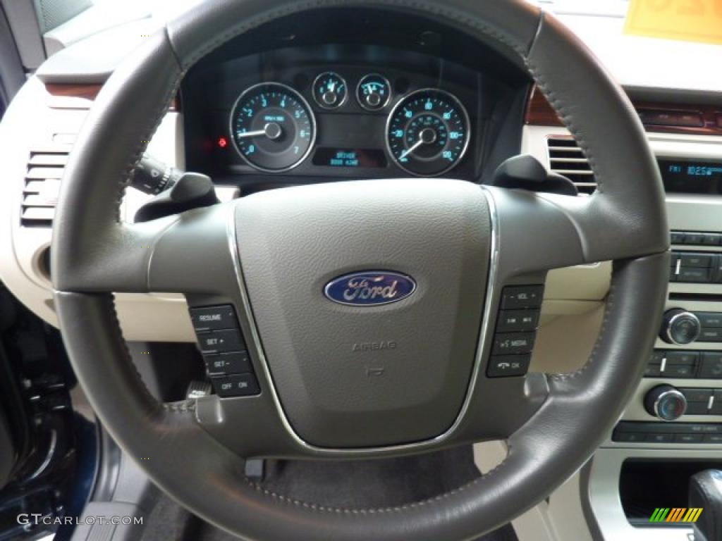 2010 Ford Flex SEL EcoBoost AWD Medium Light Stone Steering Wheel Photo #48788560
