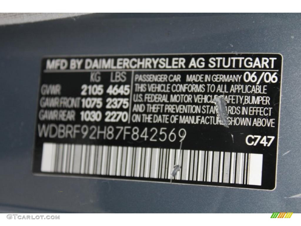 2007 C Color Code 747 for Granite Grey Metallic Photo #48788905