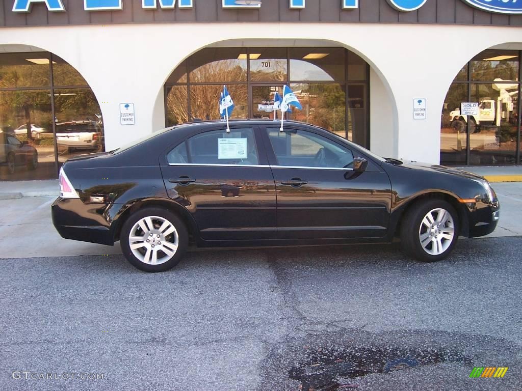 2008 Fusion SEL V6 - Tuxedo Black Metallic / Camel photo #1