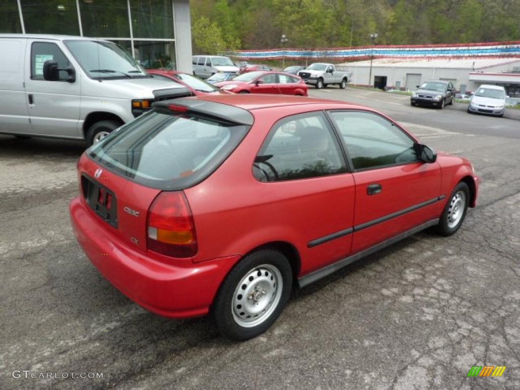 1997 Civic CX Hatchback - Milano Red / Gray photo #2