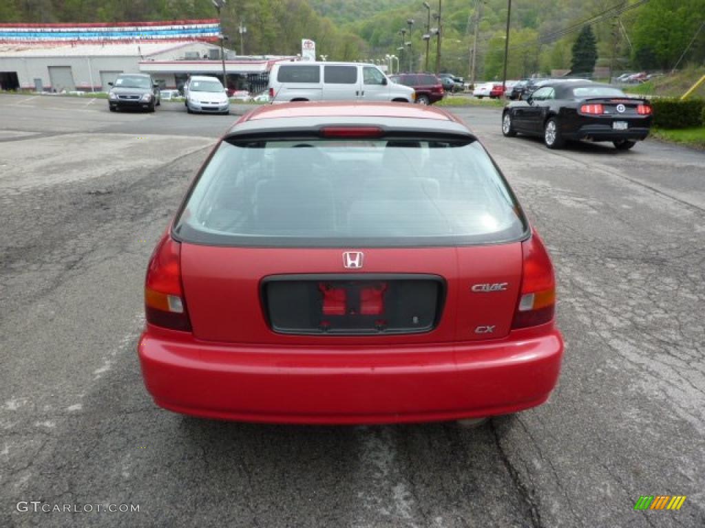 1997 Civic CX Hatchback - Milano Red / Gray photo #3