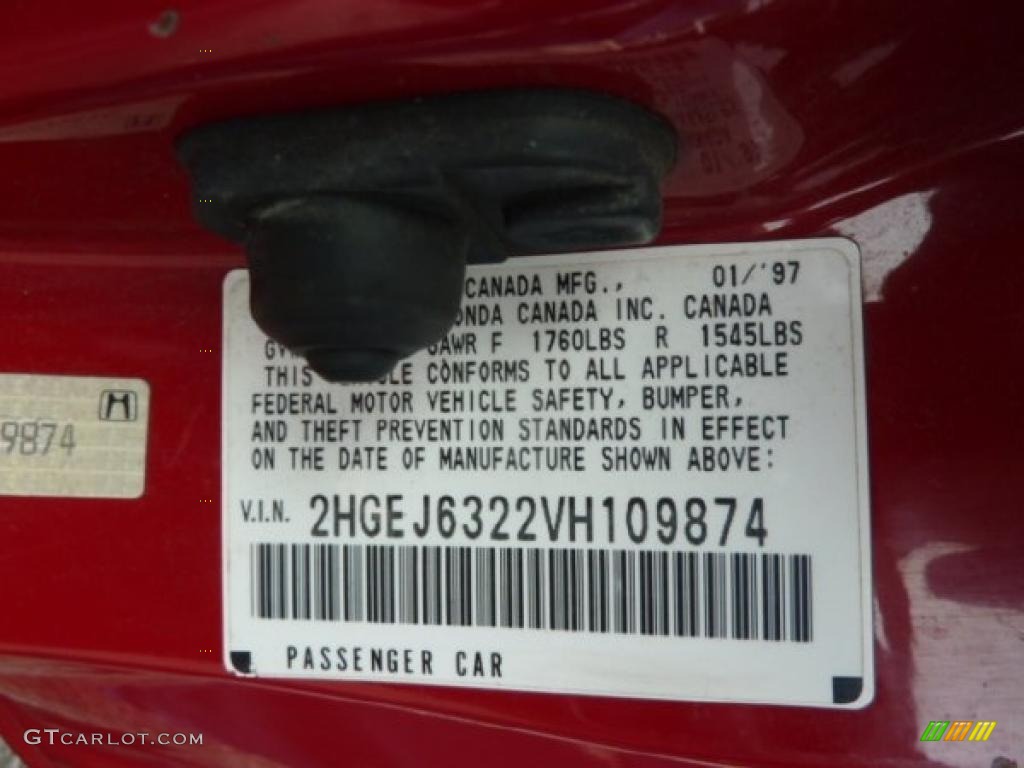 1997 Civic CX Hatchback - Milano Red / Gray photo #12