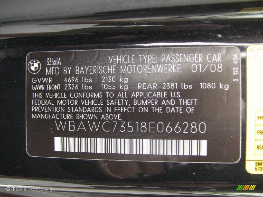 2008 3 Series 335xi Coupe - Black Sapphire Metallic / Saddle Brown/Black photo #14