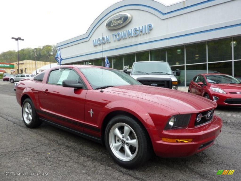 2008 Mustang V6 Premium Coupe - Dark Candy Apple Red / Light Graphite photo #1