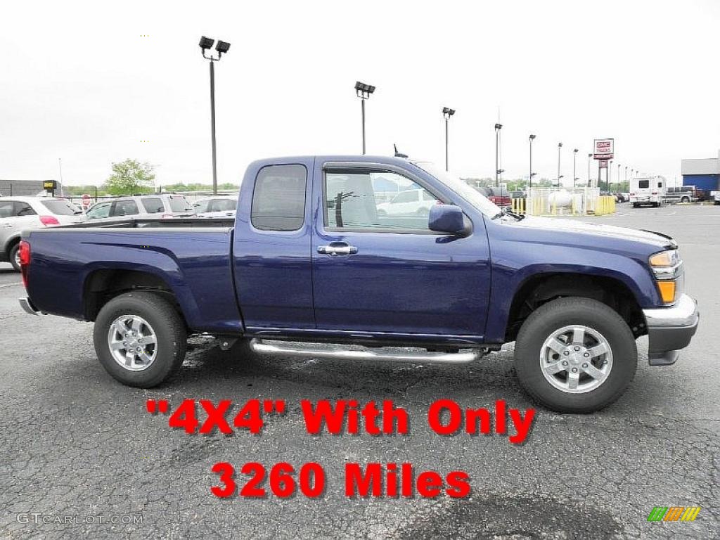 2011 Canyon SLE Extended Cab 4x4 - Navy Blue / Ebony photo #1