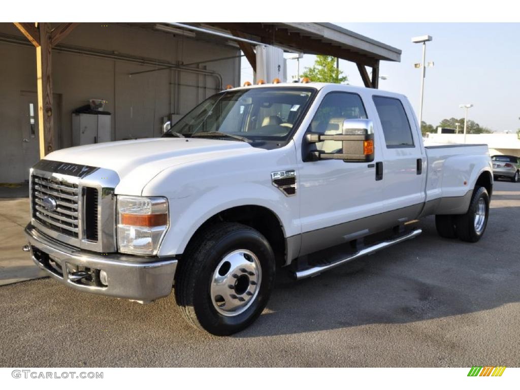 2008 F350 Super Duty Lariat Crew Cab Dually - Oxford White / Camel photo #1