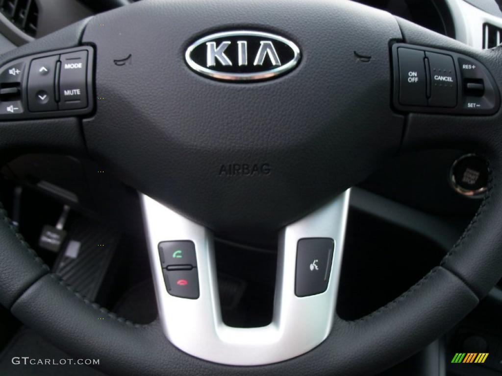 2011 Kia Sportage SX AWD Black Steering Wheel Photo #48804190