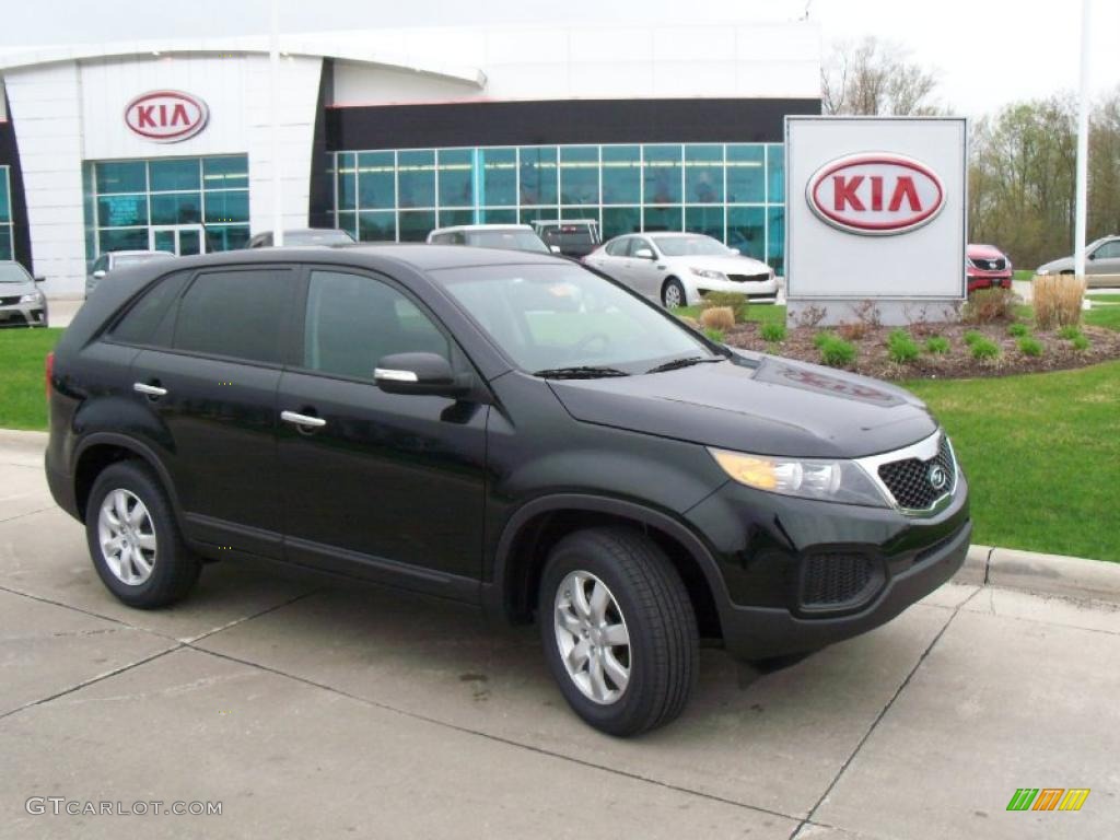 2011 Sorento LX - Ebony Black / Black photo #1