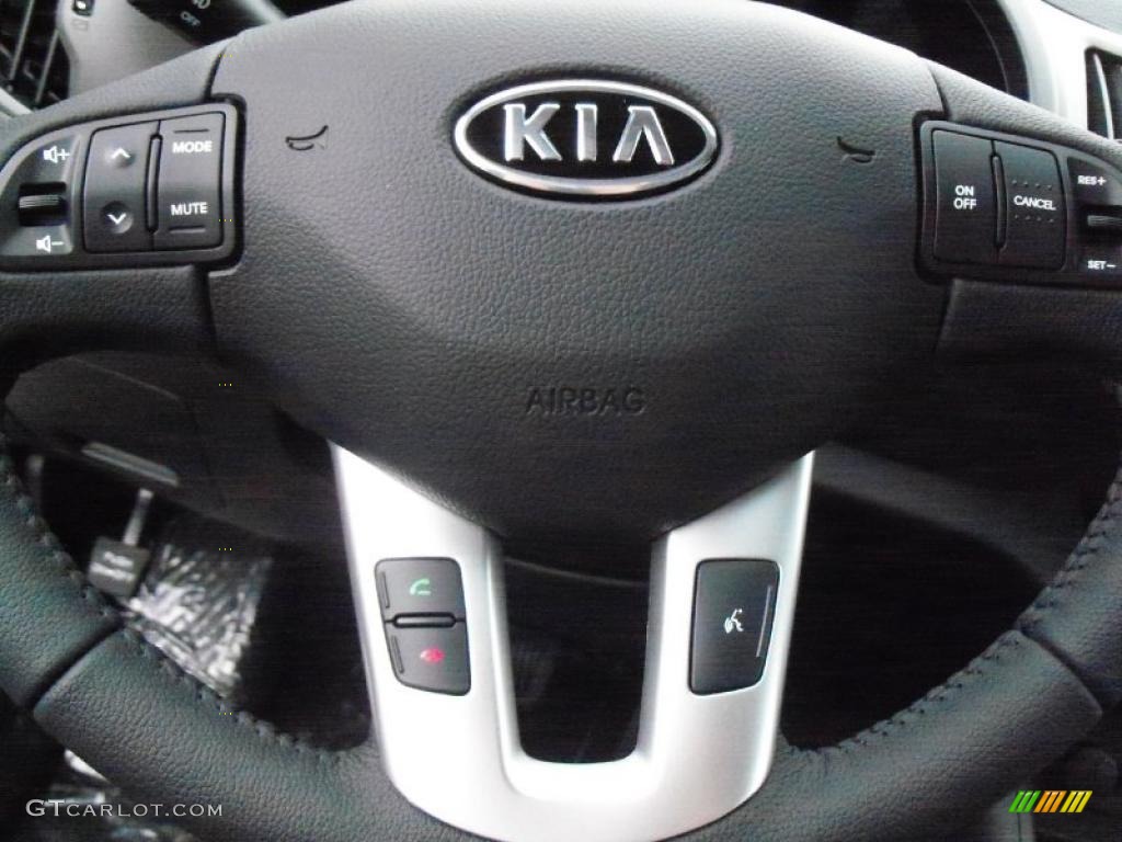 2011 Kia Sportage EX Black Steering Wheel Photo #48805756