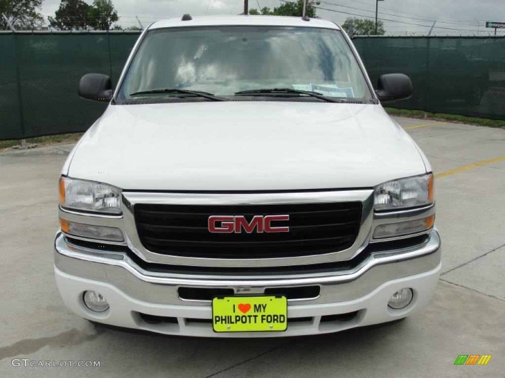 2005 Sierra 1500 SLT Extended Cab - Summit White / Pewter photo #8