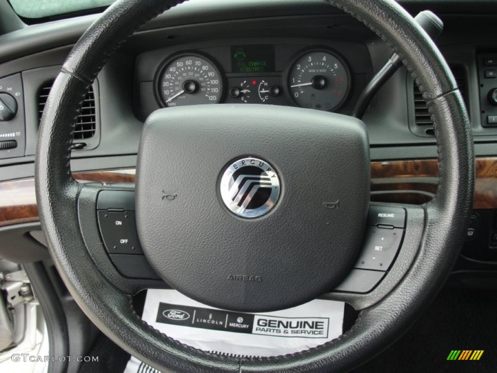 2006 Mercury Grand Marquis LS Charcoal Black Steering Wheel Photo #48809693