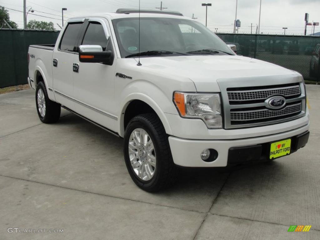 2010 F150 Platinum SuperCrew 4x4 - White Platinum Metallic Tri Coat / Medium Stone Leather/Sienna Brown photo #1