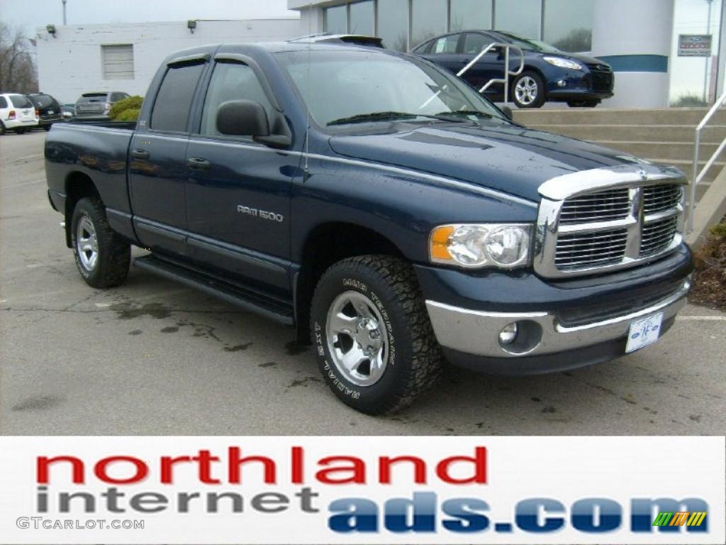 2002 Ram 1500 ST Quad Cab 4x4 - Patriot Blue Pearlcoat / Dark Slate Gray photo #2