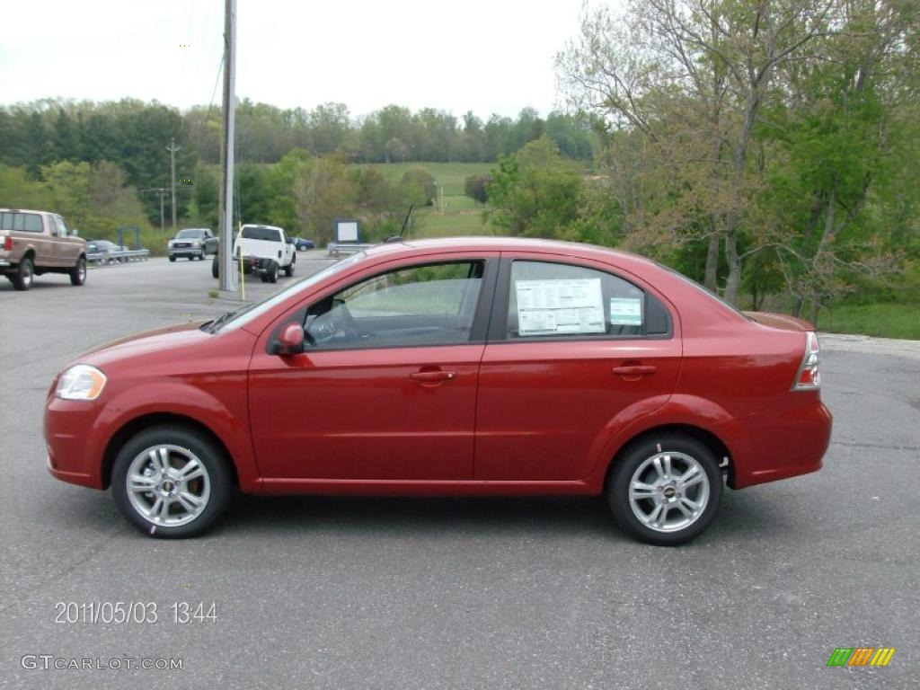 Sport Red 2011 Chevrolet Aveo LT Sedan Exterior Photo #48817989