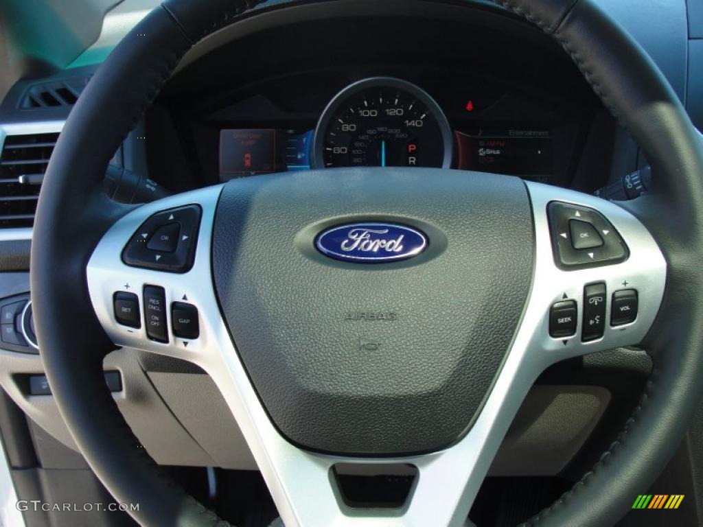 2011 Ford Explorer Limited Medium Light Stone Steering Wheel Photo #48820438