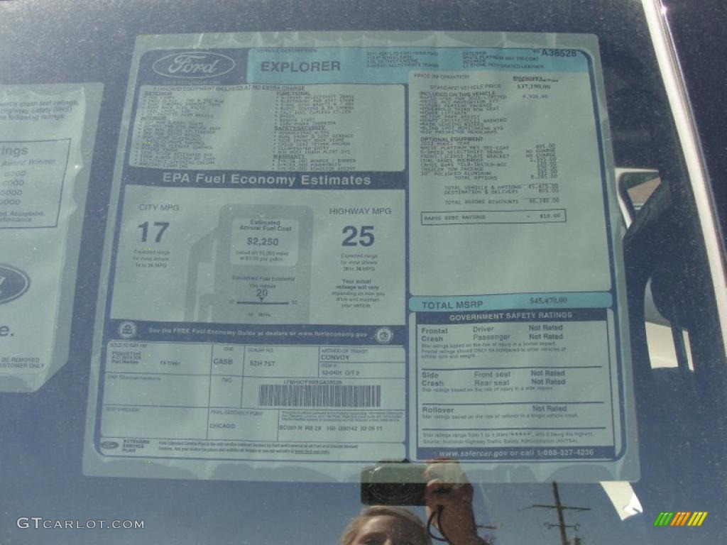 2011 Ford Explorer Limited Window Sticker Photo #48820515