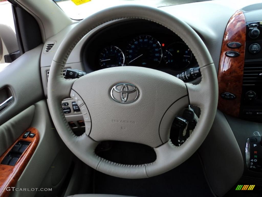 2009 Toyota Sienna XLE Taupe Steering Wheel Photo #48826404