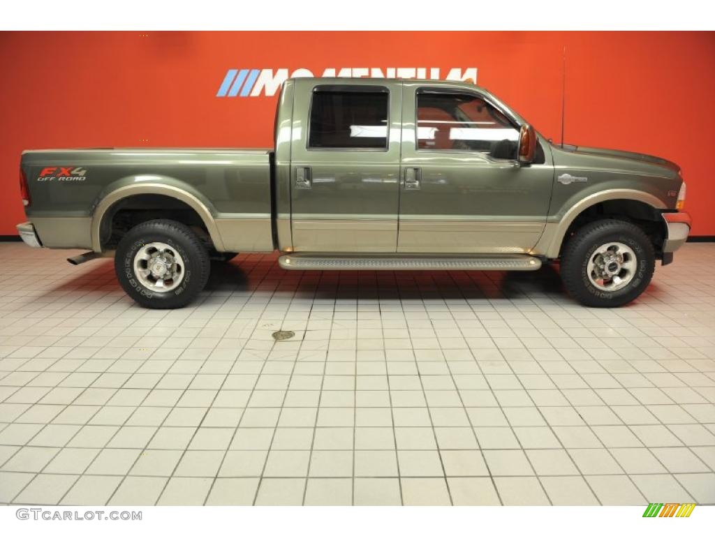 2003 F250 Super Duty King Ranch Crew Cab 4x4 - Estate Green Metallic / Castano Brown photo #4