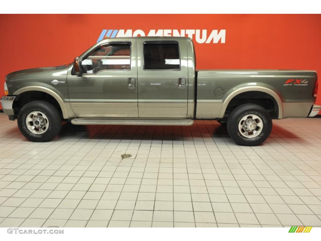 2003 F250 Super Duty King Ranch Crew Cab 4x4 - Estate Green Metallic / Castano Brown photo #19