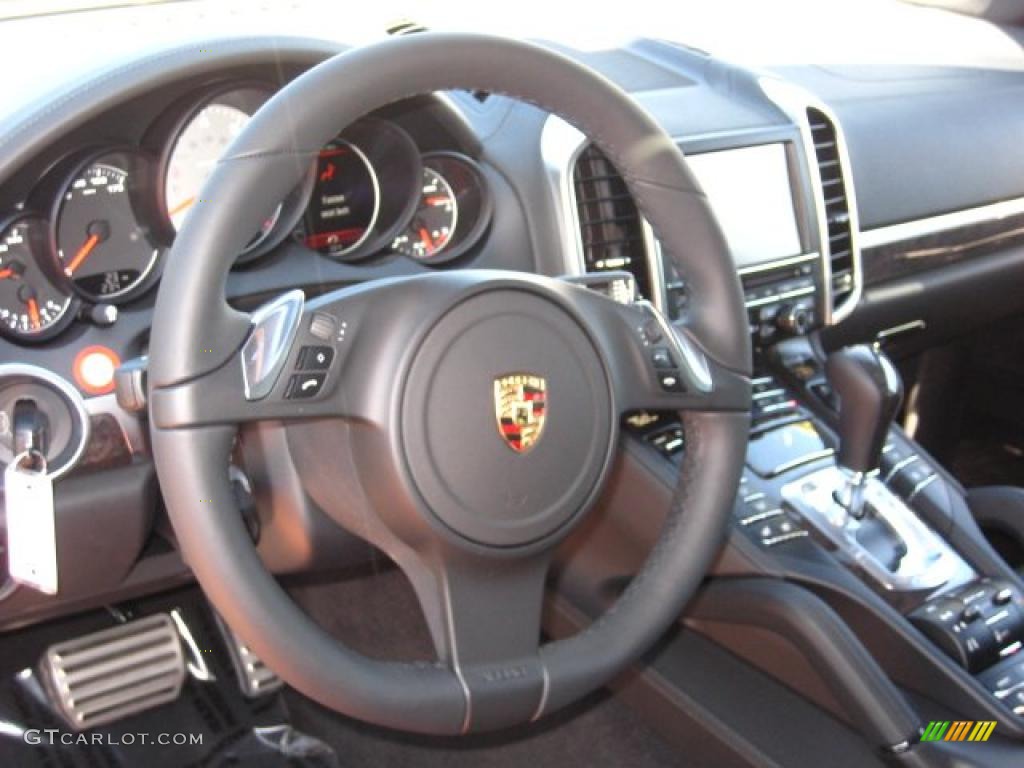 2011 Porsche Cayenne S Black Steering Wheel Photo #48831003